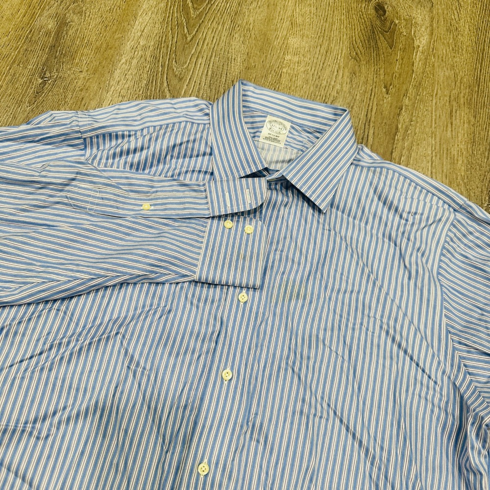 Brooks Brothers Shirtโ Mens 17.5 34 Regent Non-Iron Supima Cotton Striped Shirt